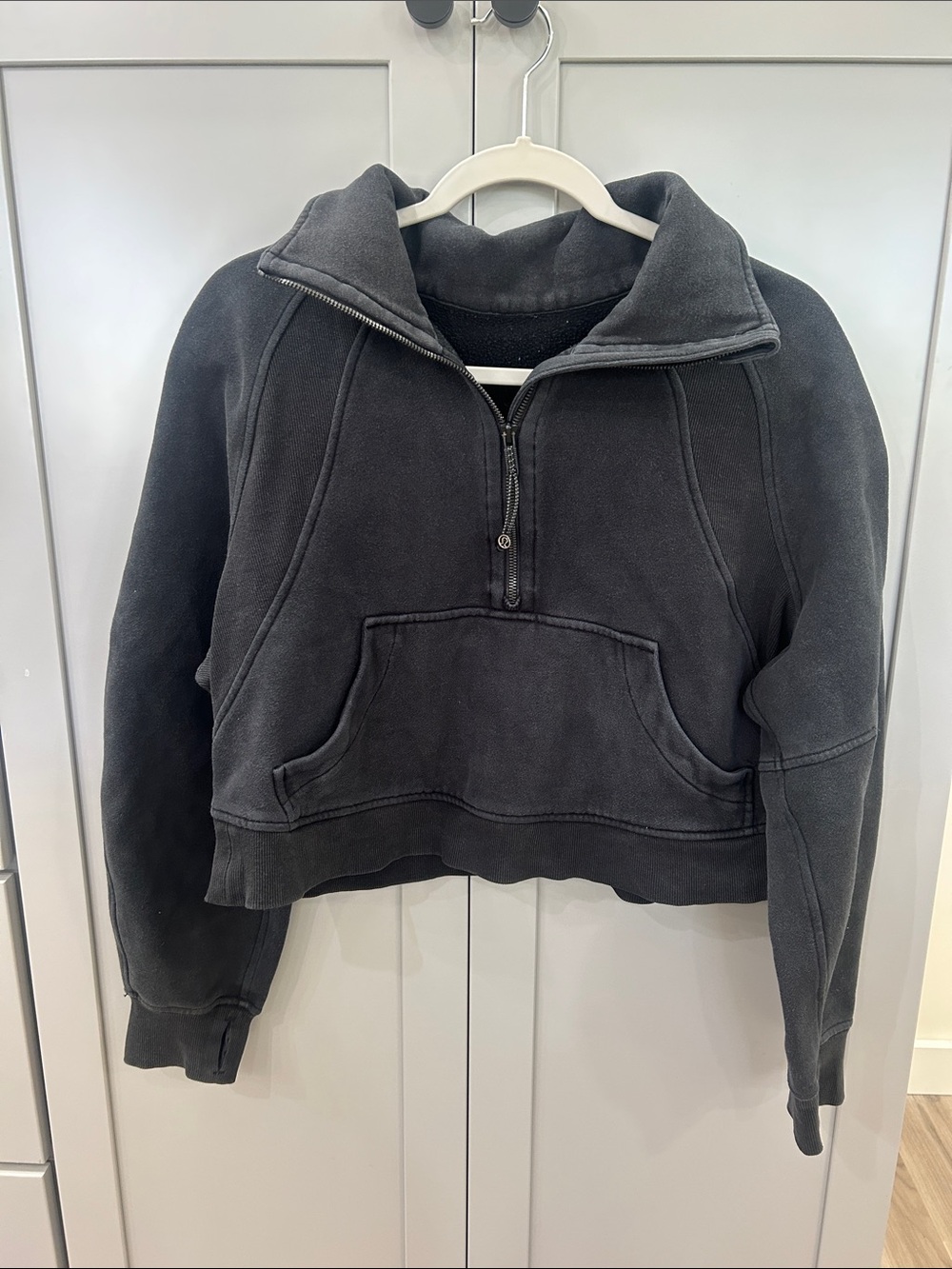 Lululemon Scuba Oversized Funnel-Neck Half-Zip Black / Washed Black - XS/S